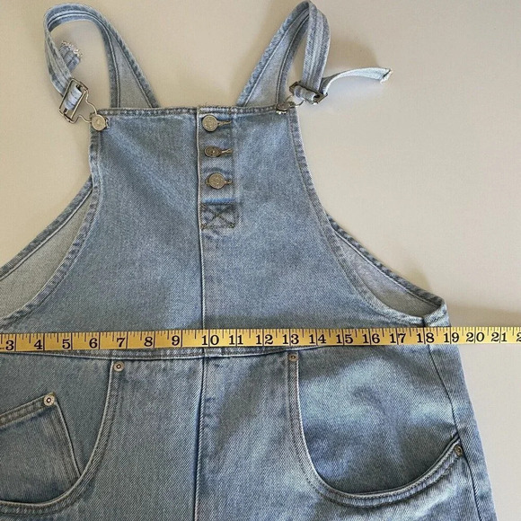 Vintage Cherokee Jean Shortalls Women’s Large Bermuda Shorts Garden Chore Boho - Picture 7 of 11